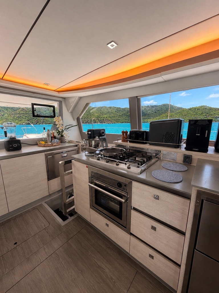 The galley aboard S/Y Resilience